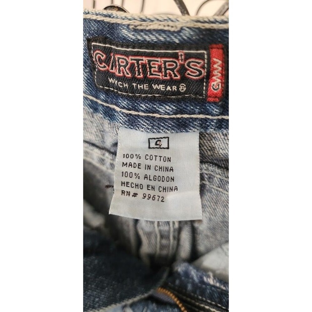 Carters Watch the Wear Carpenter Denim Jeans Pants To Shorts Boys Size 4 Vintage - Picture 4 of 12